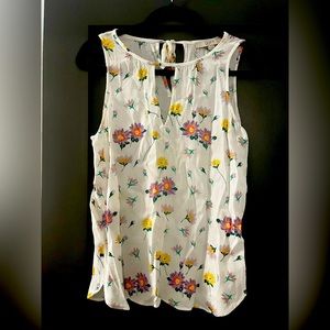 Ann Taylor loft, floral, tank top, loose size, medium